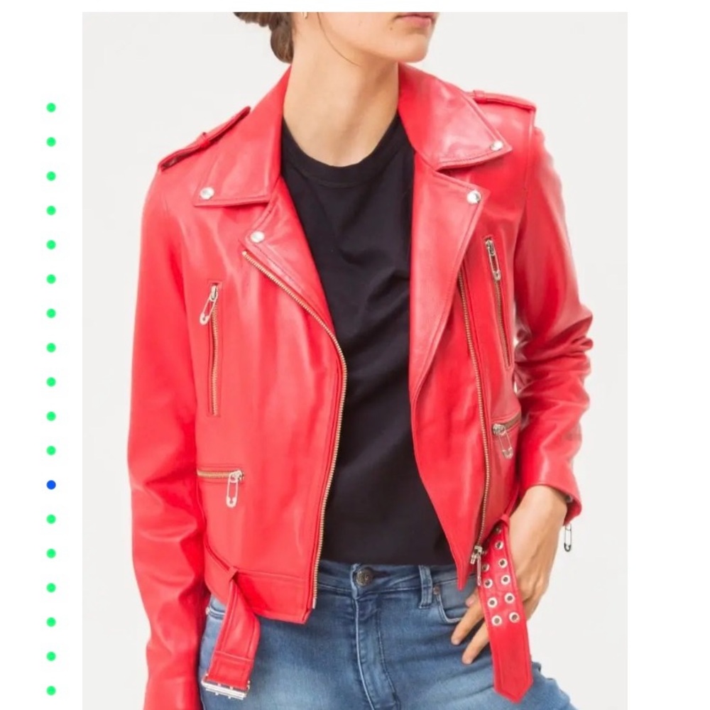 LAS PEPAS - Sheep red leather jacket